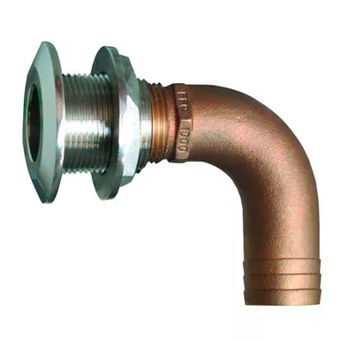 GROCO 1.5-Inch 90-Degree Hose Thru-Hull Fitting