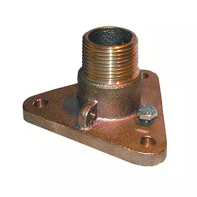 GROCO 1.5-Inch Bronze NPS to NPT Flange Adapter