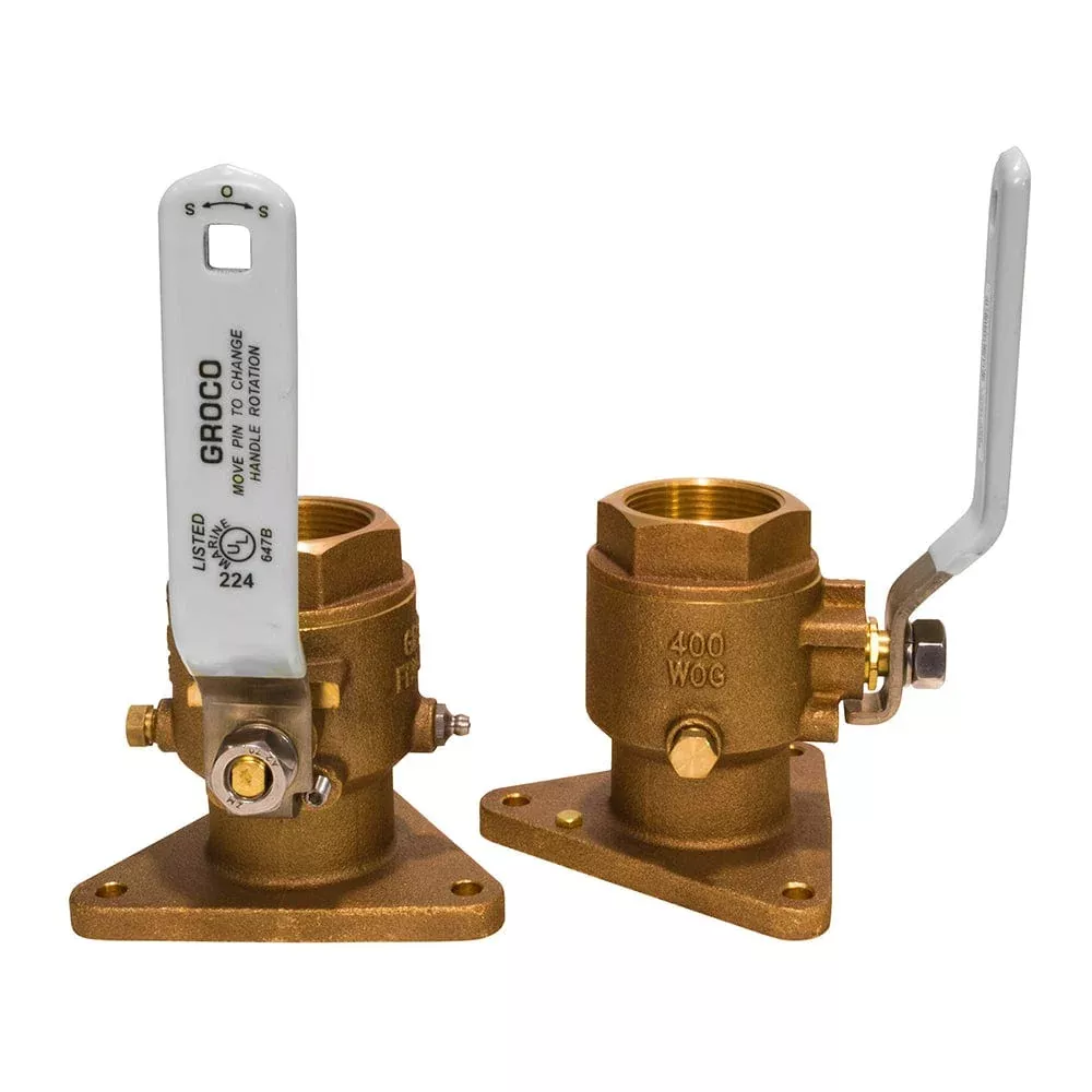 GROCO 1 Bronze Tri-Flanged Ball Valve/Seacock