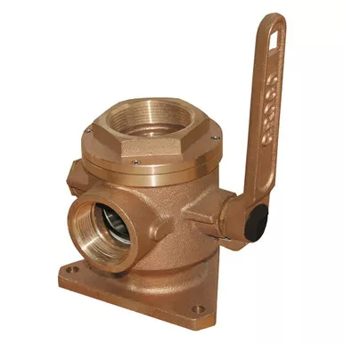 GROCO 2-Inch Safety Seacock with 1.5-Inch Side Port