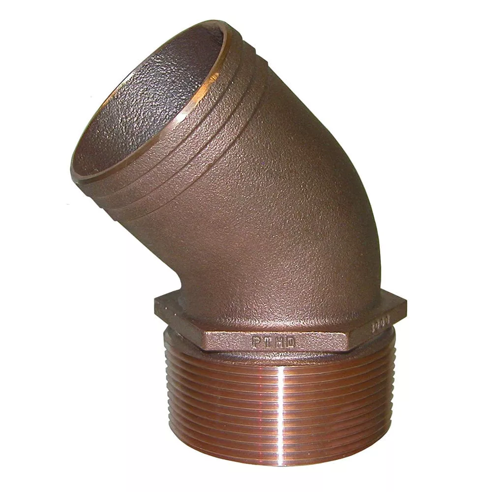 GROCO 2 NPT Bronze 45 Degree Pipe to 2 Hose