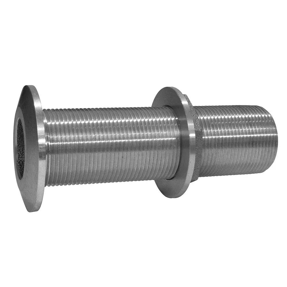 GROCO 3/4 Stainless Steel Extra Long Thru-Hull Fitting w/Nut