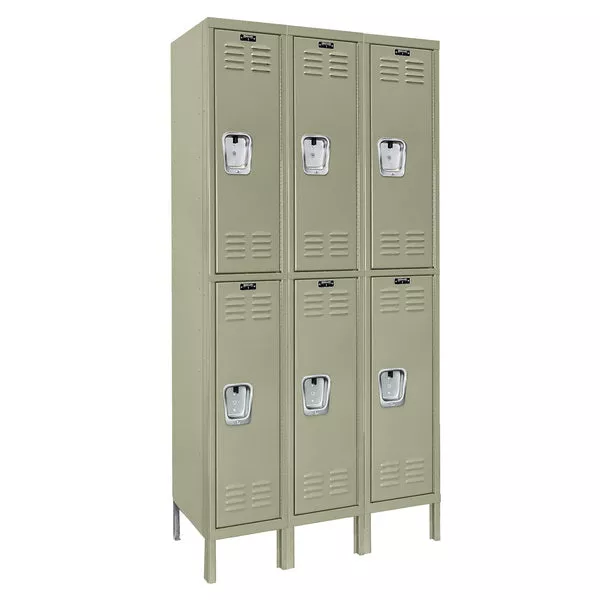 Hallowell Premium Three-Wide Double-Tier Lockers - Assembled