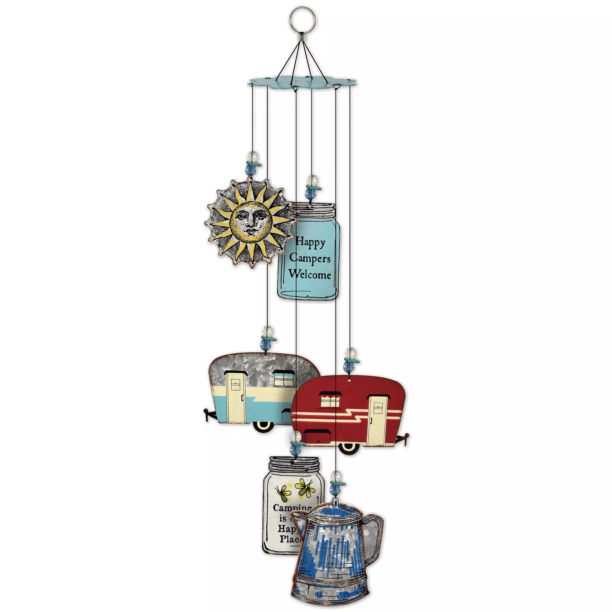 Happy Camper Metal Wind Chime