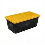 HDX 40 Gal. Tough Storage Tote in Black with Yellow Lid