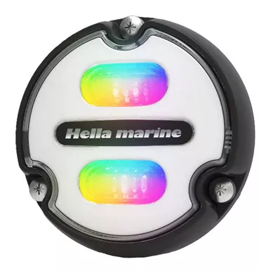 Hella Apelo A1 Black RGB Underwater Light, White Lens