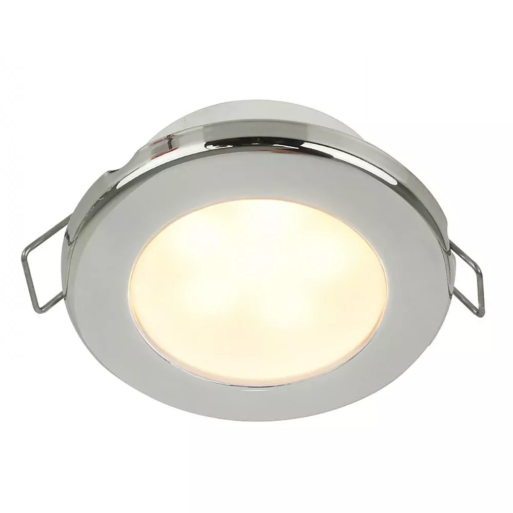 Hella Marine EuroLED 75 3" Round Spring Mount Down Light - Warm White LED - Stainless Steel Rim - 12V - 958109521