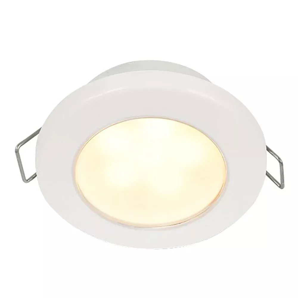 Hella Marine EuroLED 75 3" Round Spring Mount Down Light - Warm White LED - White Plastic Rim - 24V - 958109611