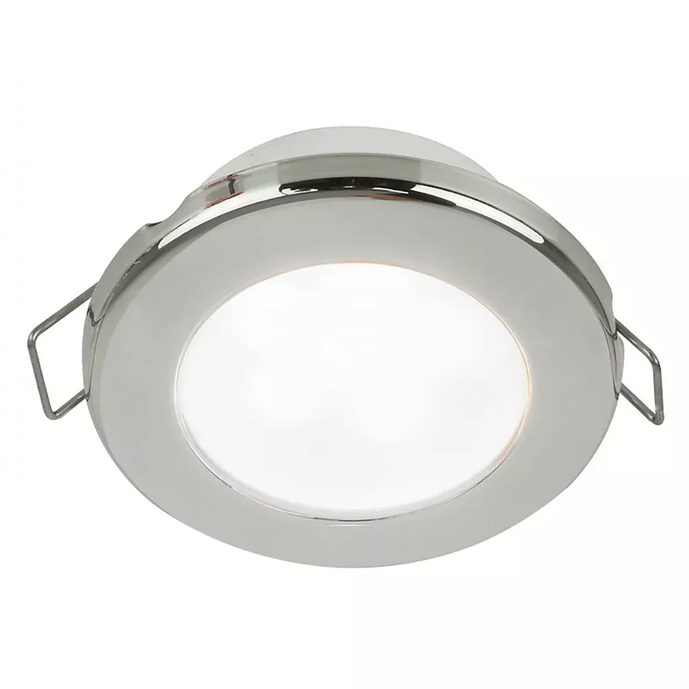 Hella Marine EuroLED 75 3" Round Spring Mount Down Light - White LED - Stainless Steel Rim - 24V - 958110621