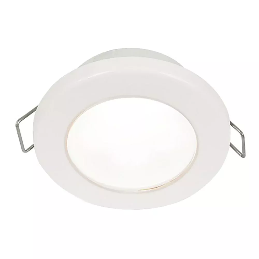 Hella Marine EuroLED 75 3" Round Spring Mount Down Light - White LED - White Plastic Rim - 12V - 958110511