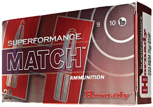 Hornady BTHP Superperformance Match Ammo 223 Rem 75Gr 20/Box