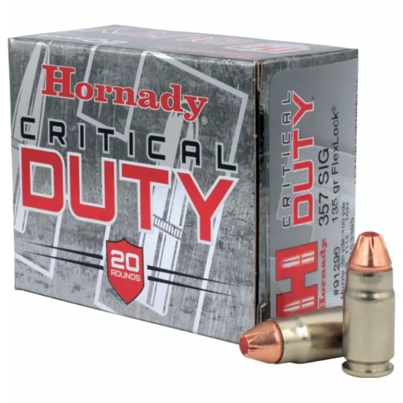 Hornady FlexLock Critical DUTY Ammo 357 Sig 135Gr 20/Box