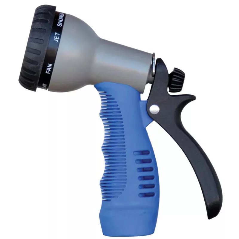 HoseCoil Rubber Tip Nozzle w/9 Pattern Adjustable Spray HeadComfort Grip