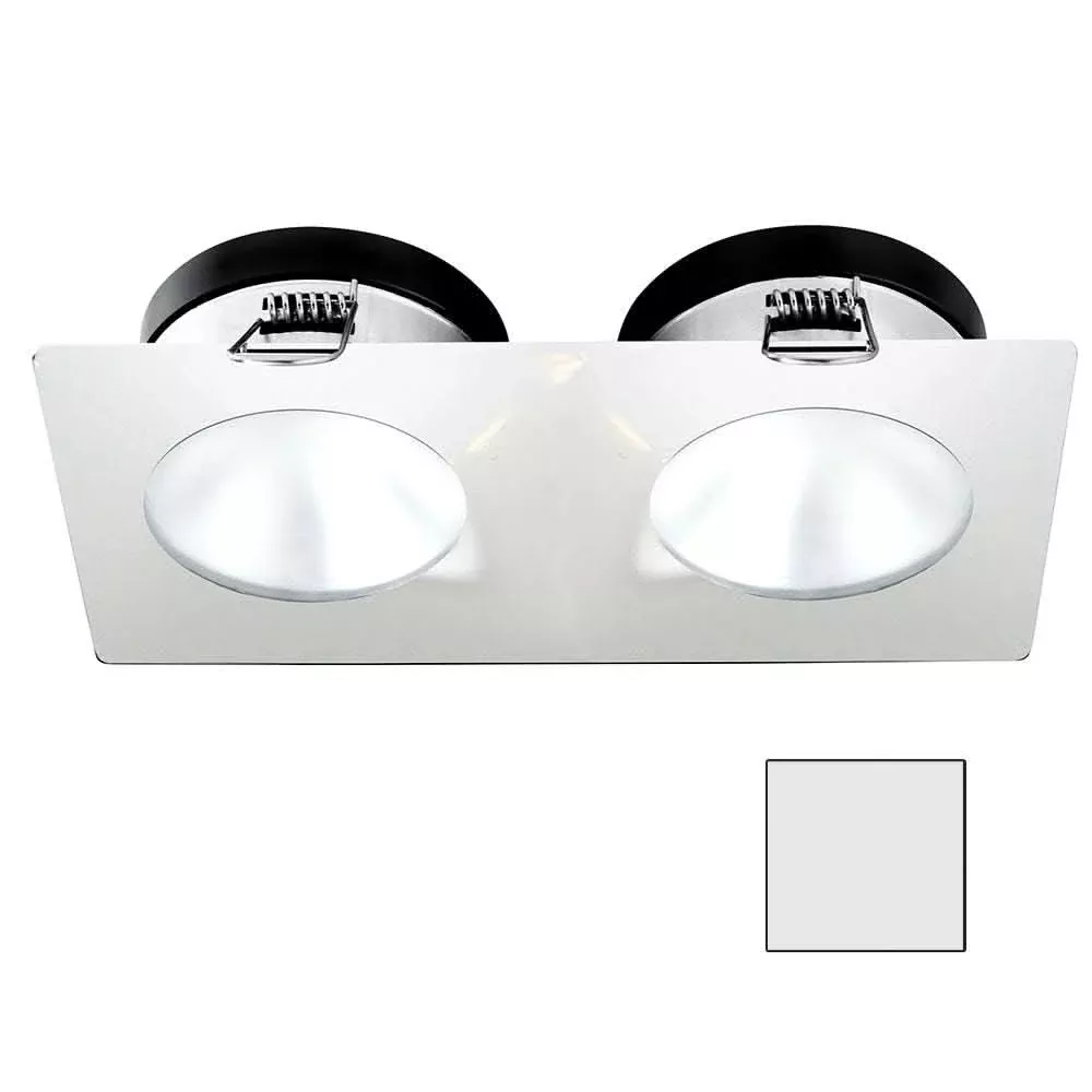 i2Systems Apeiron A1110Z – 4.5W Spring Mount Light – Double Round – Cool White – White Finish | A1110Z-35AAH