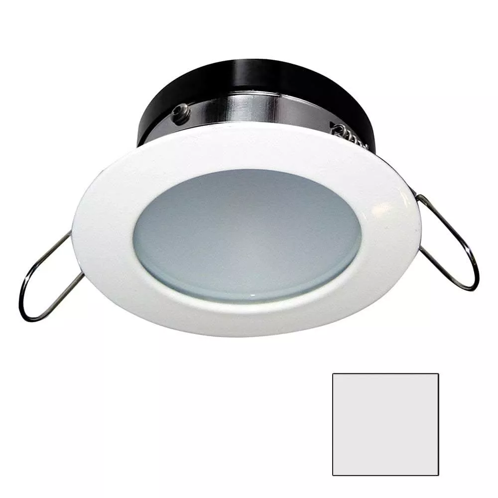 i2Systems Apeiron A1110Z – 4.5W Spring Mount Light – Round – Cool White – White Finish | A1110Z-31AAH