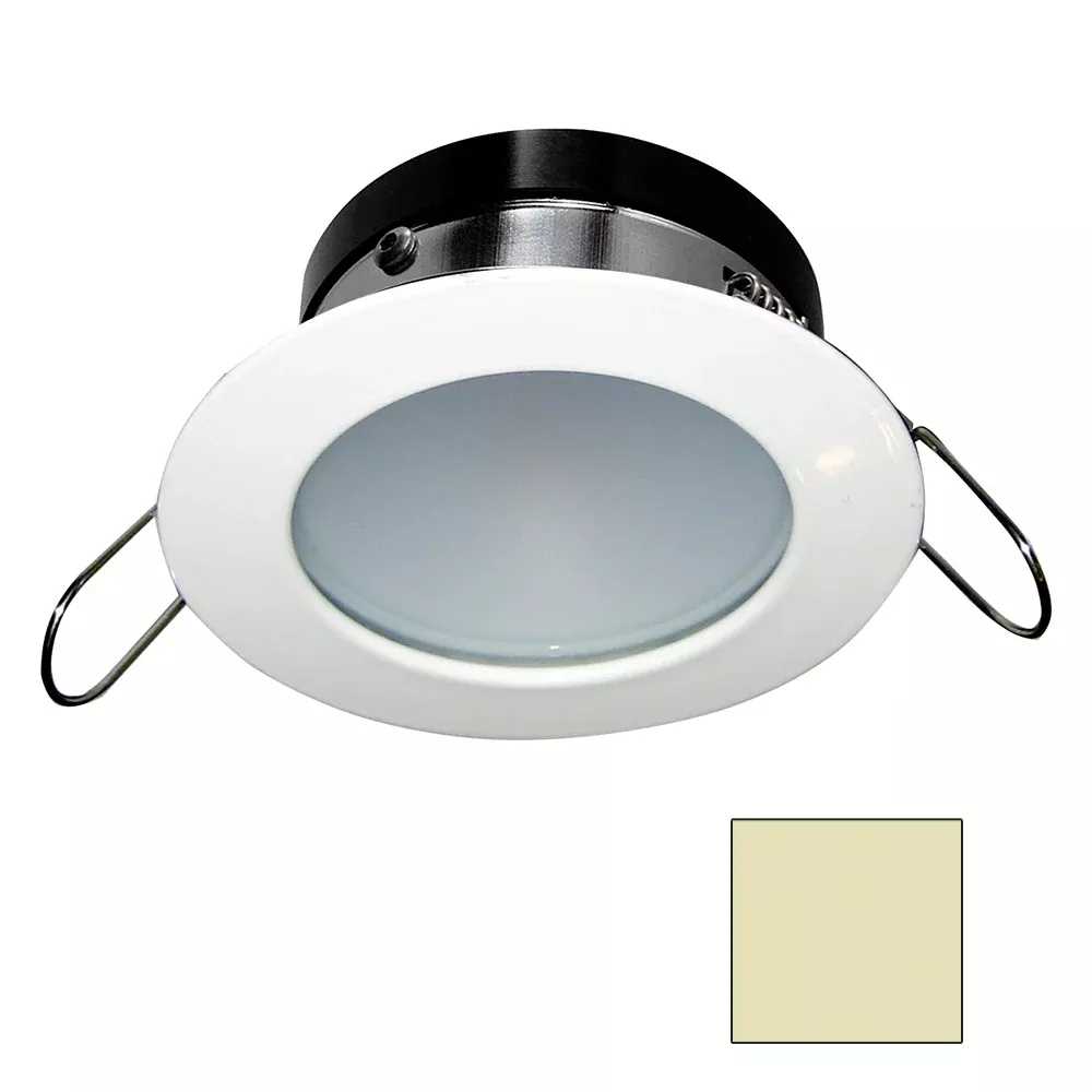 i2Systems Apeiron A1110Z – 4.5W Spring Mount Light – Round – Warm White – White Finish | A1110Z-31CAB