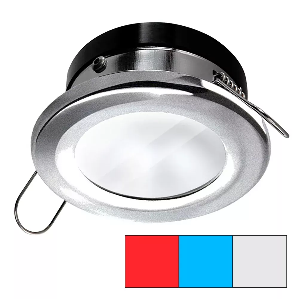 i2Systems Apeiron A1120 Spring Mount Light – Round – Red, Cool White & Blue – Brushed Nickel | A1120Z-41HAE