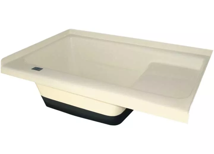 Icon Sit in Step RV Bath Tub with Left Hand Drain – Colonial White• 00473