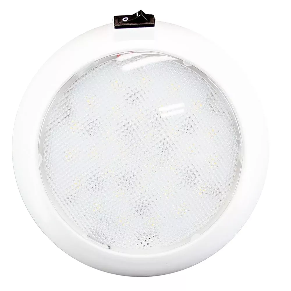 Innovative Lighting 5.5 Round Some Light – White/Red LED w/Switch – White Housing