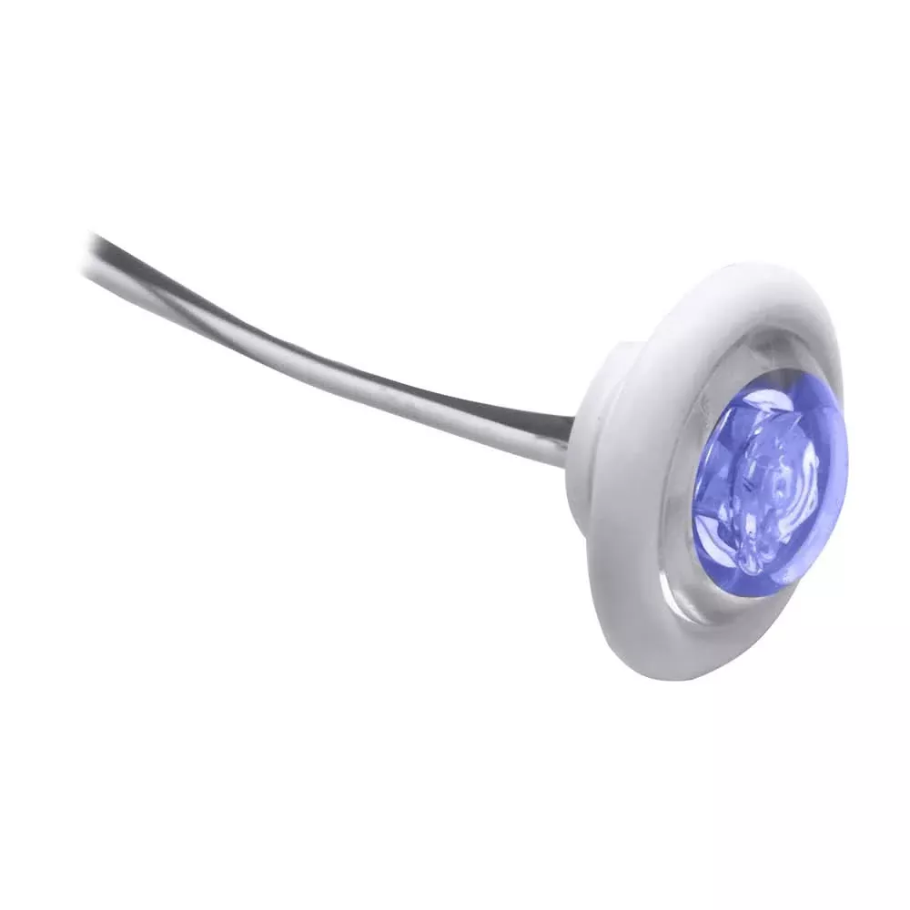 Innovative Lighting LED Bulkhead/Livewell Light “The Shortie” Blue LED w/ White Grommet