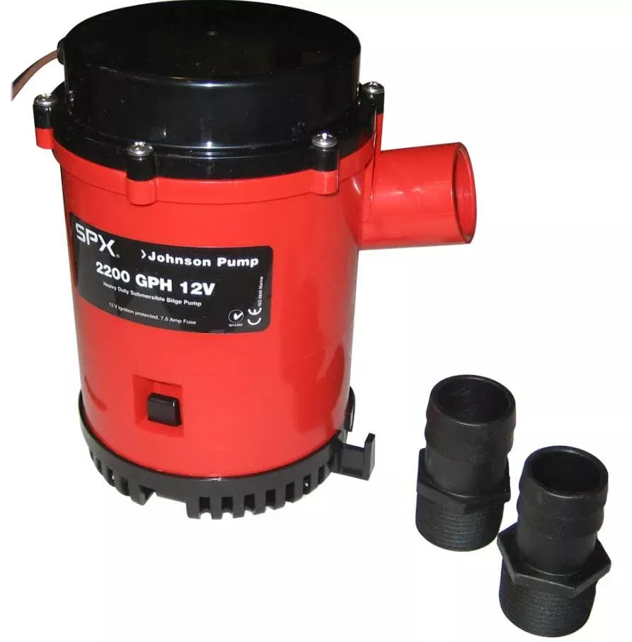 Johnson Pump 2200 GPH Bilge Pump 1-1/8" Hose 12V Threaded Port - 22004