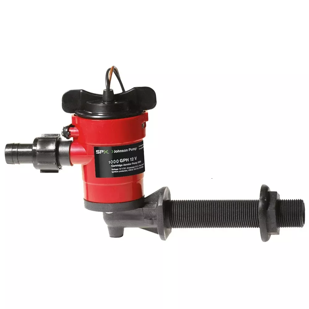 Johnson Pump Cartridge Aerator 1000 GPH 90° Intake – 12V