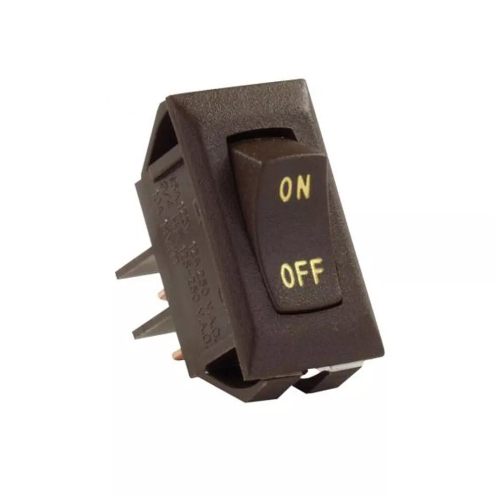 JR Products 12605 Labeled 12V On/Off Switch, Brown