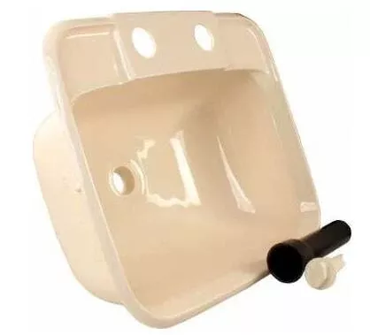 JR Products Molded Plastic Lavatory Sink - Parchment• 95361