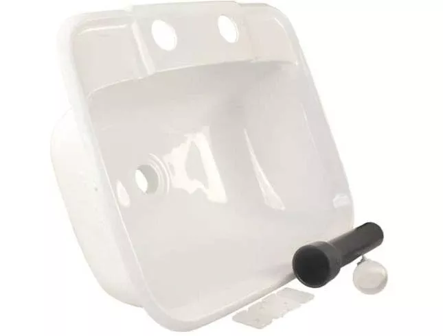 JR Products Molded Plastic Lavatory Sink - White• 95351