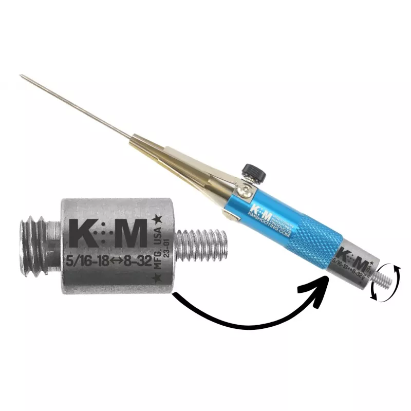 K&M PRECISION 8-32 Adapter for Case Mouth Chamfer Tools 5/16-18