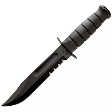 Ka-Bar Fighting Knife Black Kraton Combo Edge