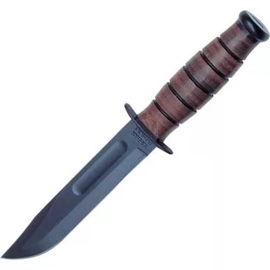 Ka-Bar Short USMC Fixed Blade Knife with Leather Sheath