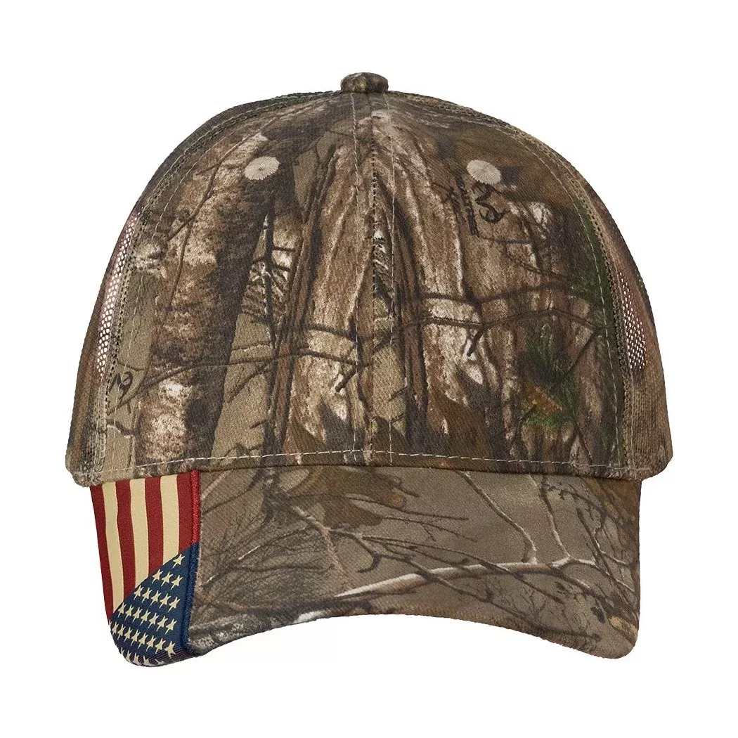 Kati Camo Woven USA Flag Mesh Cap