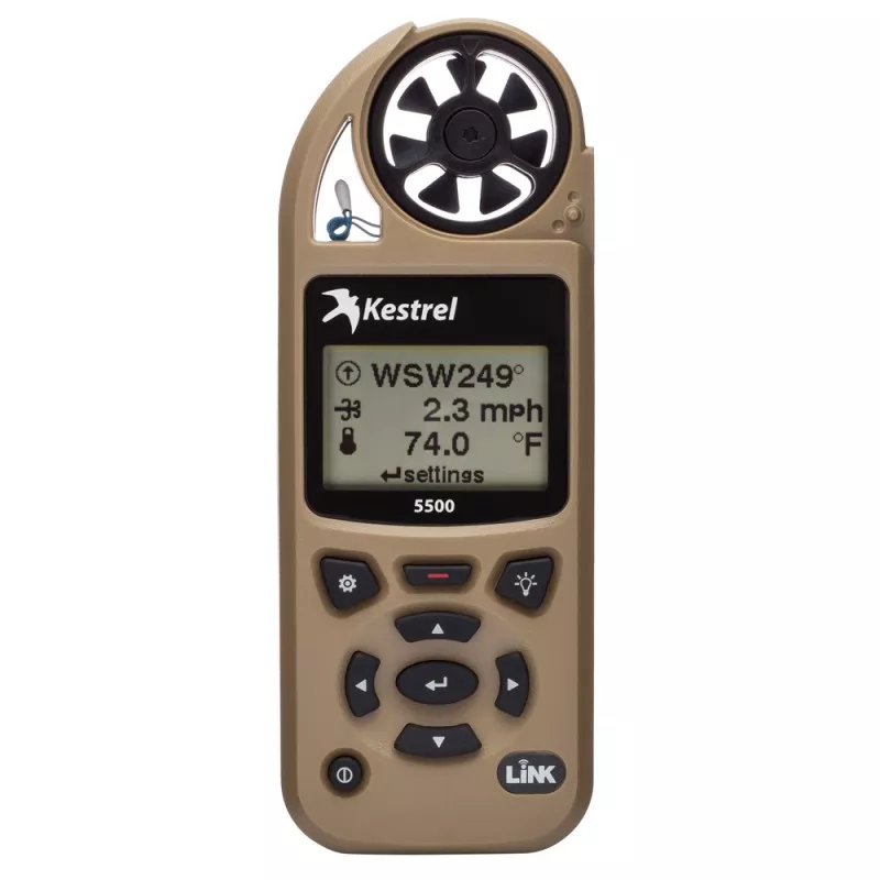 Kestrel 5500 Pocket Weather Meter w/Link + Vane Mount - Desert Tan