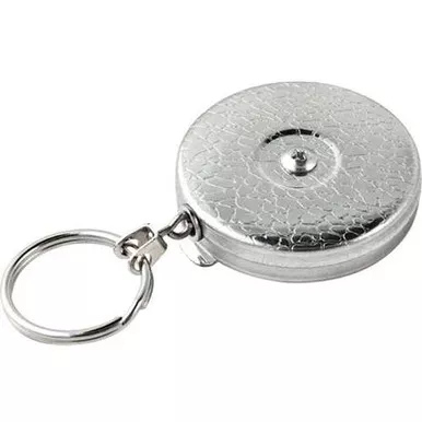 KEY-BAK Self Retracting Key Reel Chrome with Belt Clip
