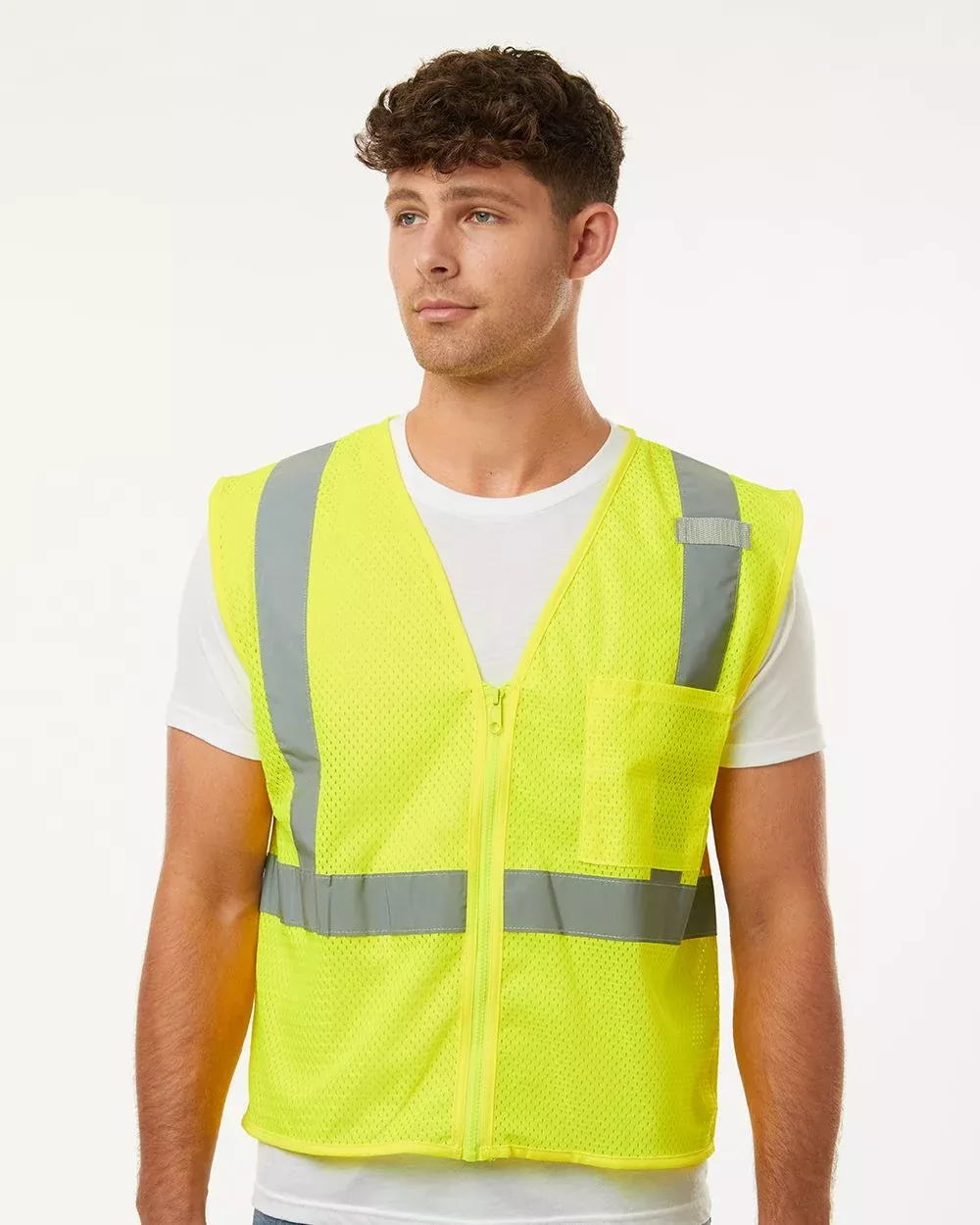 Kishigo Men’s Single Pocket Zipper Mesh Vest