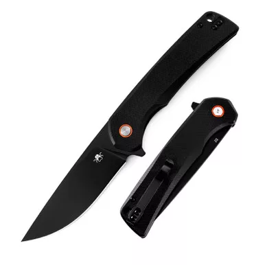 Klaken Virex Black G10 D2 Blackened Drop Point Knife
