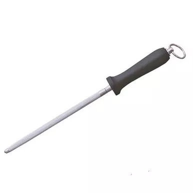 Knife Sharpening Rod with Black Plastic Handle