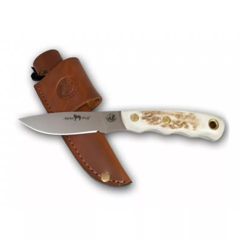 KNIVES OF ALASKA Alpha wolf knife S30V blade, stag handle