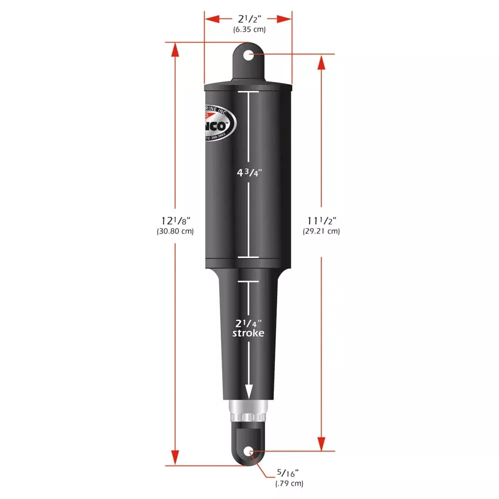 Lenco 101 Standard Actuator – 24V – 2-1/4″ Stroke