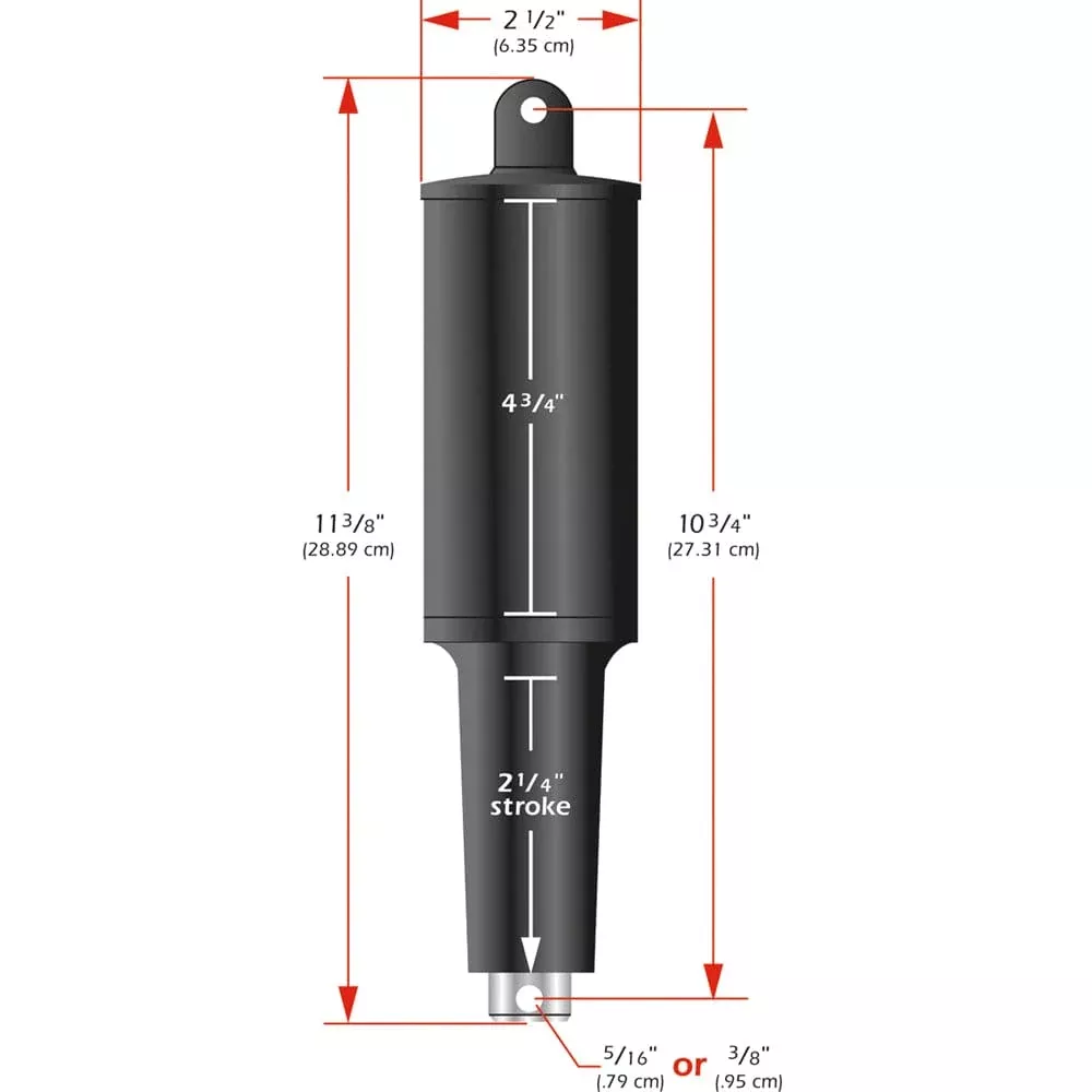 Lenco 101XDExtreme Duty Actuator - 24v - 2 1/4" Stroke - 3/8" Hardware
