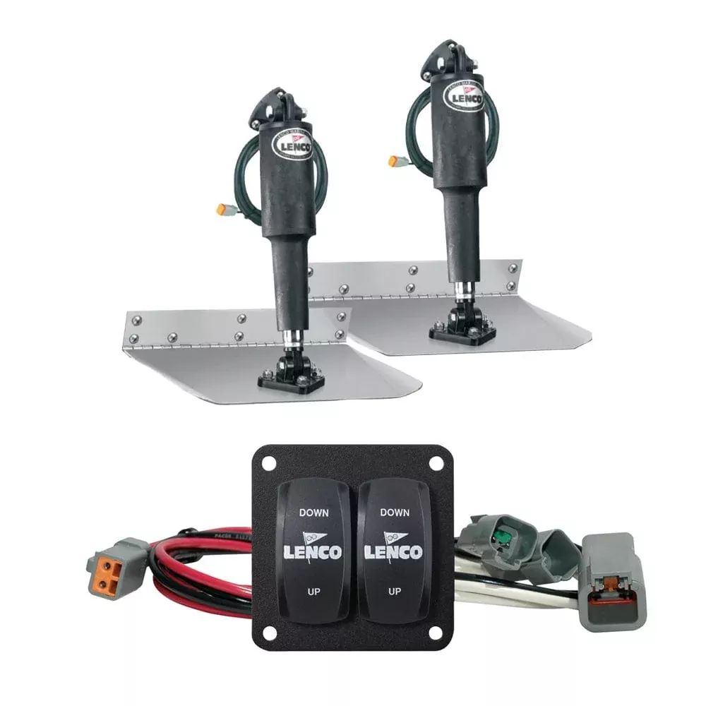 Lenco 12″ x 12″ Standard Trim Tab Kit w/Double Rocker Switch Kit