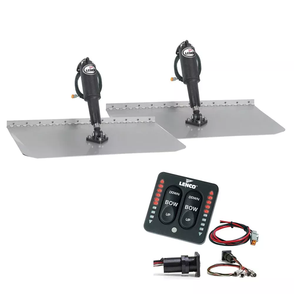 Lenco 12″ x 12″ Standard Trim Tab Kit w/LED Integrated Switch Kit 12V