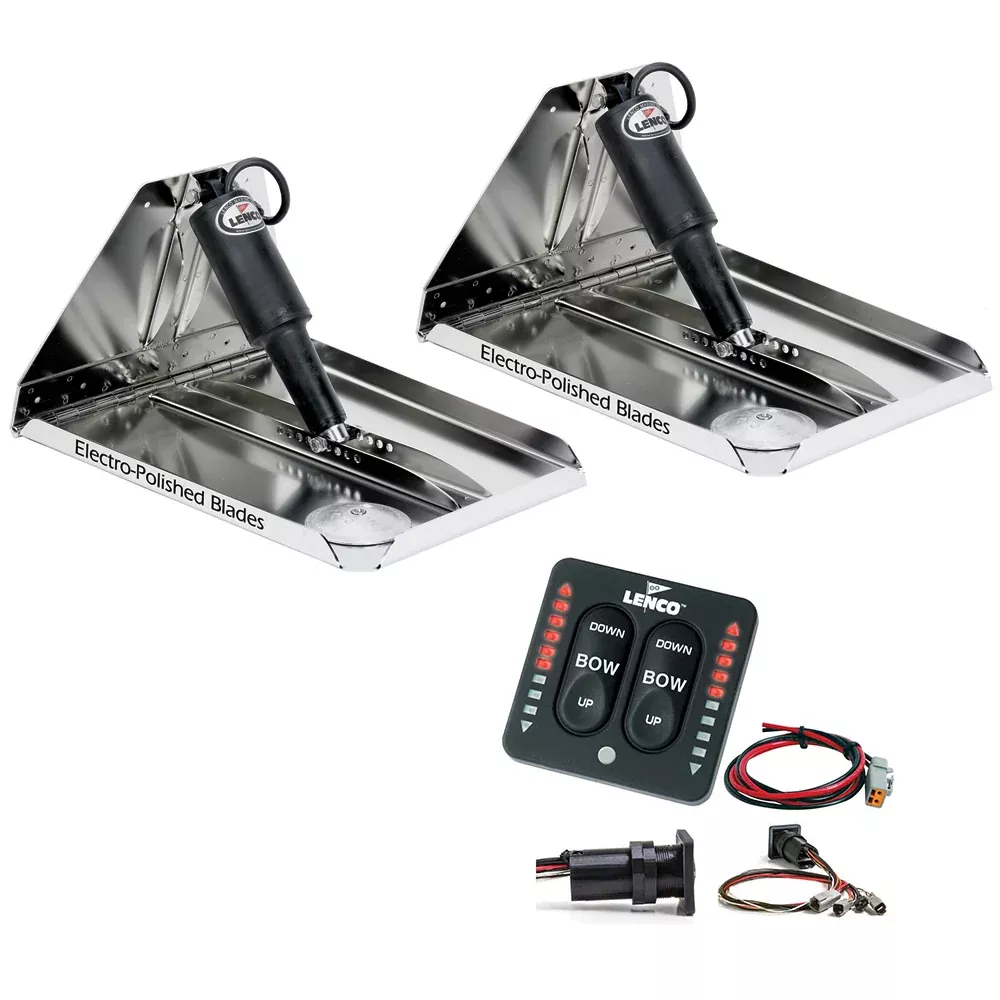 Lenco 17″ x 12″ Extreme Duty Performance Trim Tab Kit w/LED Indicator Switch Kit 12V | RT17X12XDI