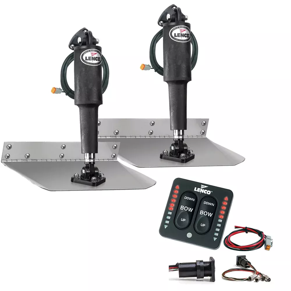 Lenco 9″ x 18″ Standard Trim Tab Kit w/LED Indicator Switch Kit 12V | TT9X18I