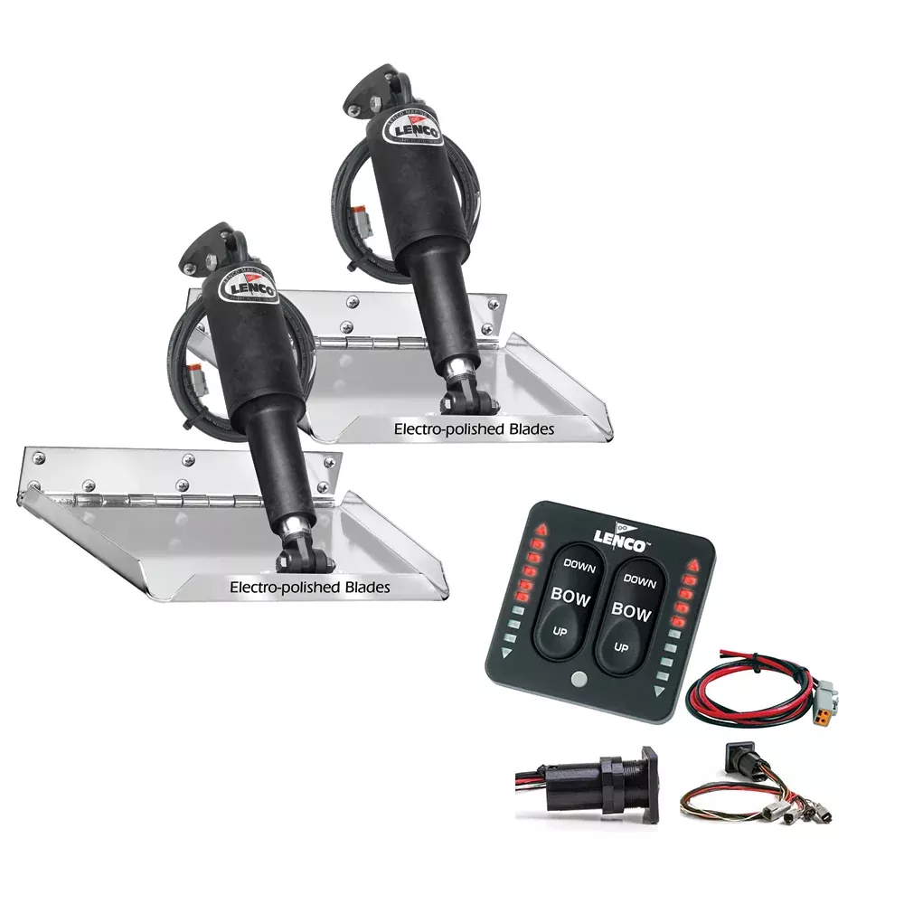 Lenco 9″ x 9″ Standard Performance Trim Tab Kit w/LED Indicator Switch Kit 12V | RT9X9I