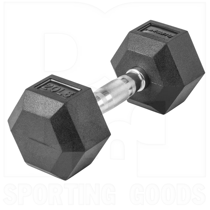 Lifeline Hex Rubber Dumbbell 20lb (Single)