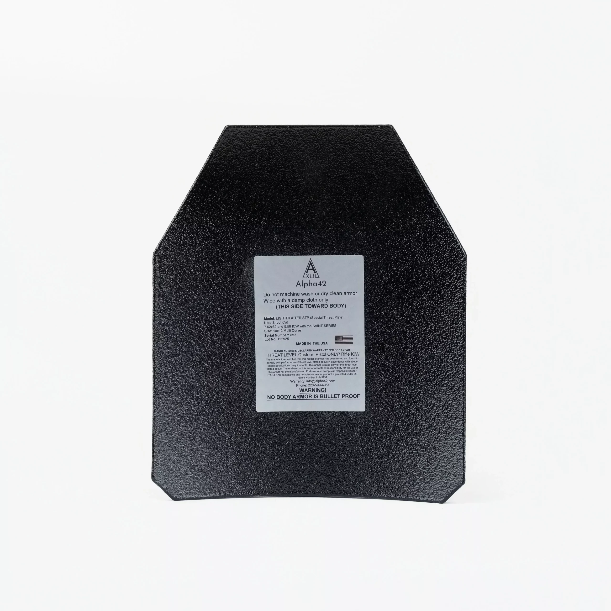 LIGHTFIGHTER series UHMWPE Multicurve Armor Plate