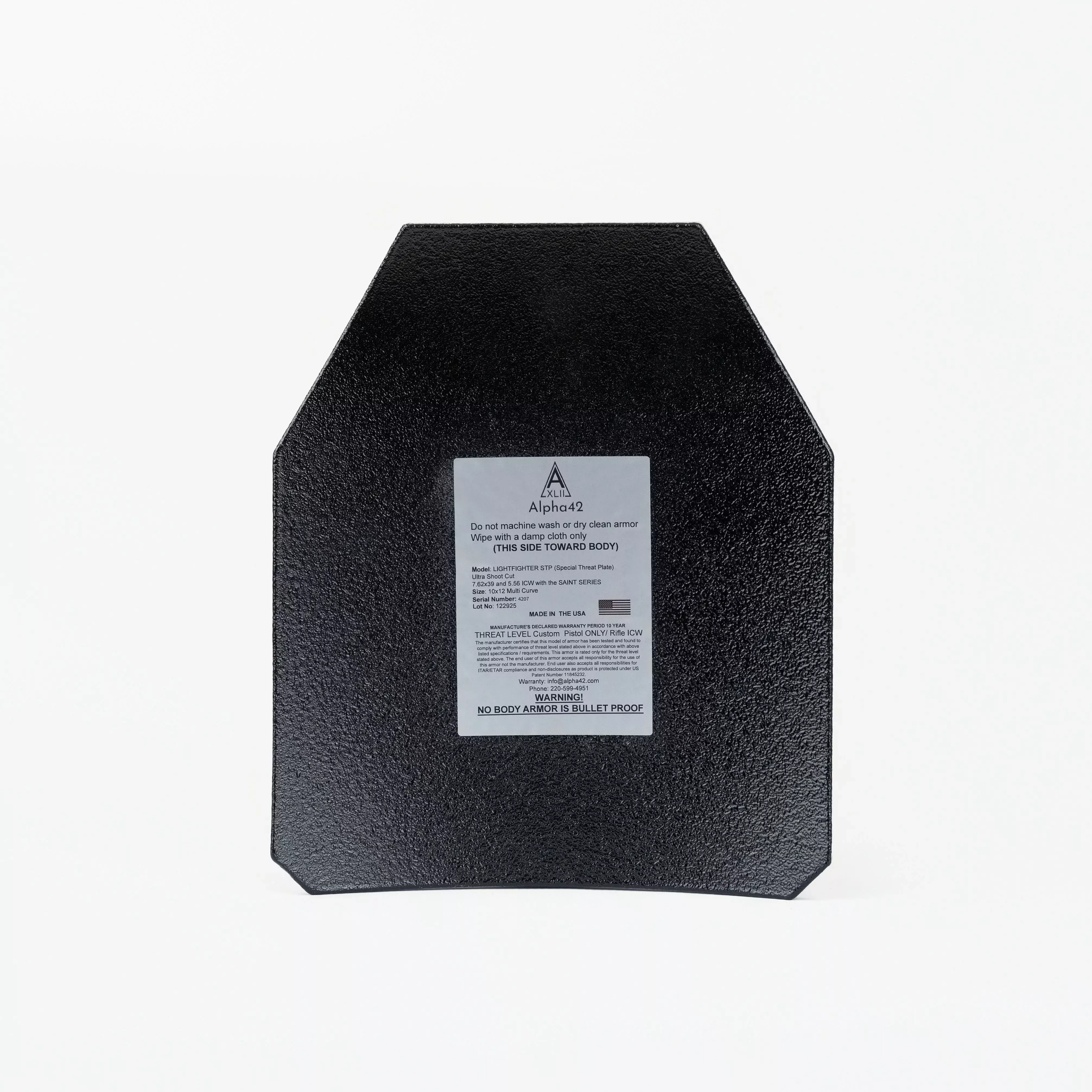 LIGHTFIGHTER series UHMWPE Multicurve Armor Plate