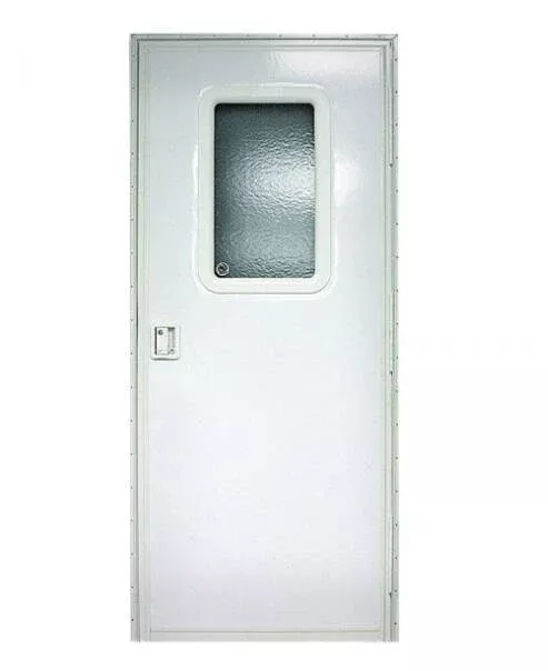 Lippert 24"W x 68"H Polar White Pebble Rectangular Entry Door• V000042629